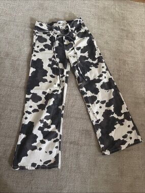 Super stretchy cropped Cow Wide Leg Jeans 27